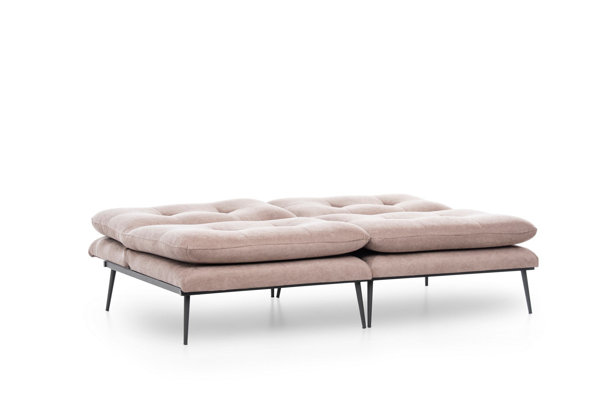 Sofá-cama moderno de 3 lugares, cor vison, 180 cm | Estrutura 100% metálica, encosto ajustável, capacidade para 300 kg | Elegante e funcional para residências e hotéis