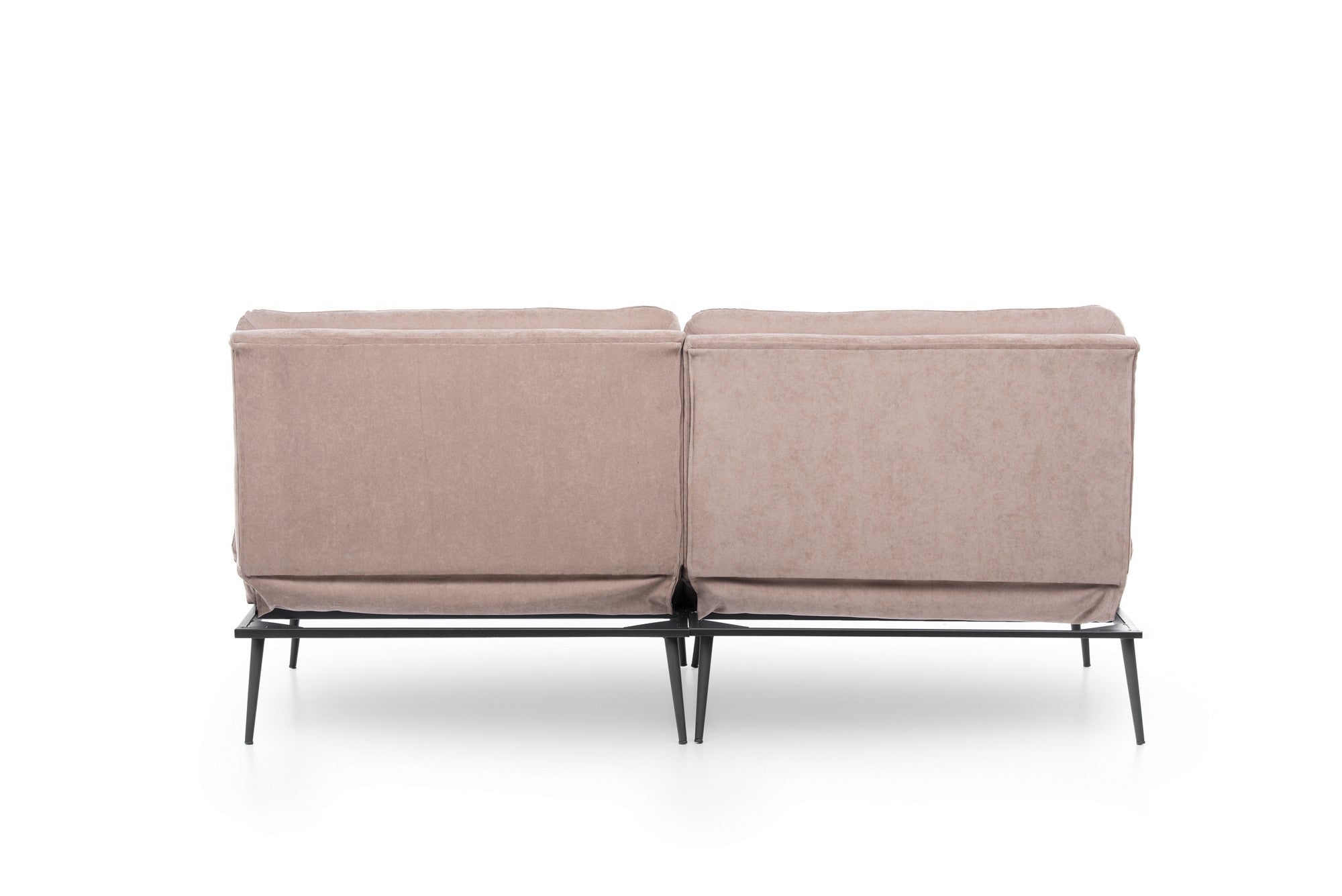 Sofá-cama moderno de 3 lugares, cor vison, 180 cm | Estrutura 100% metálica, encosto ajustável, capacidade para 300 kg | Elegante e funcional para residências e hotéis
