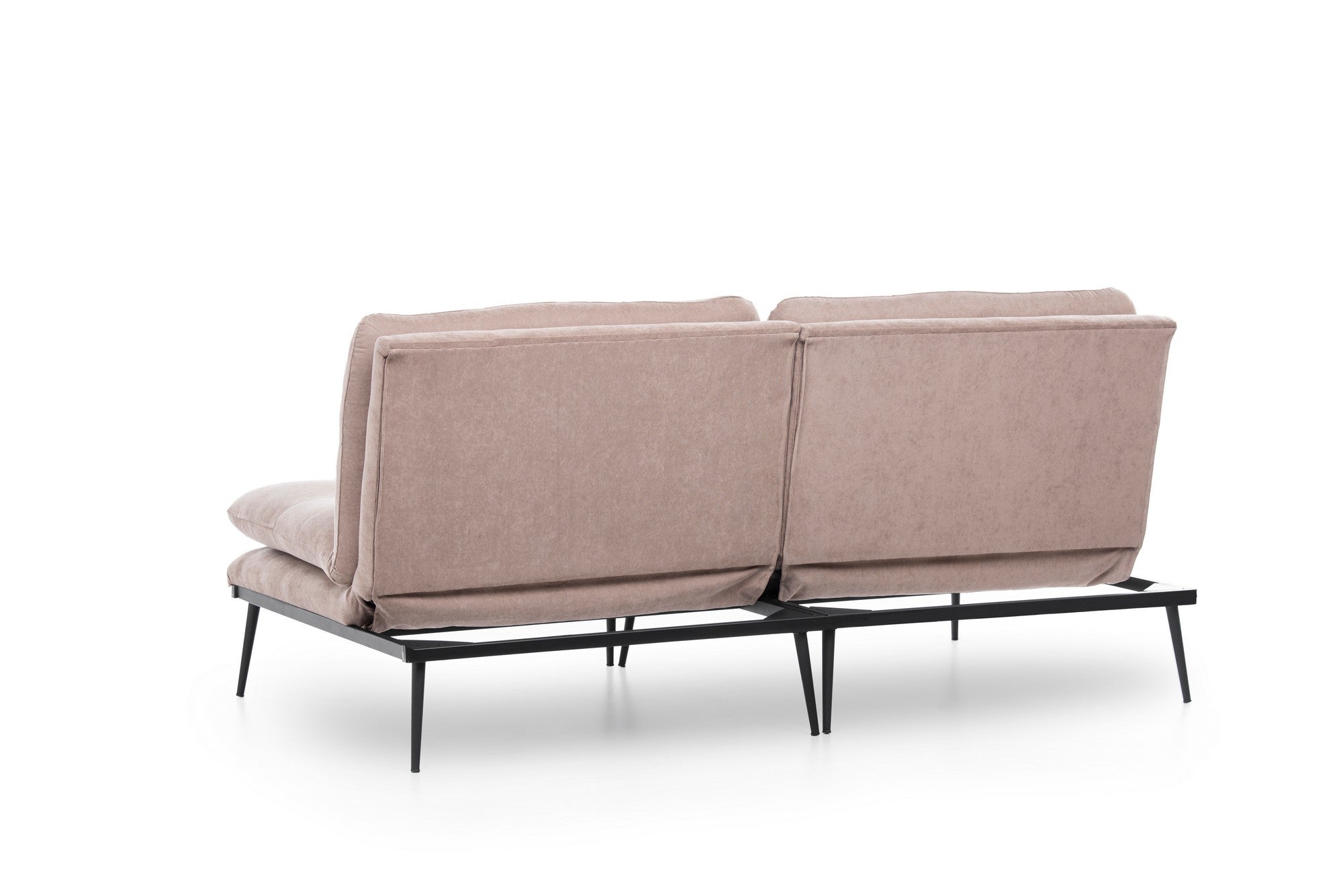 Sofá-cama moderno de 3 lugares, cor vison, 180 cm | Estrutura 100% metálica, encosto ajustável, capacidade para 300 kg | Elegante e funcional para residências e hotéis