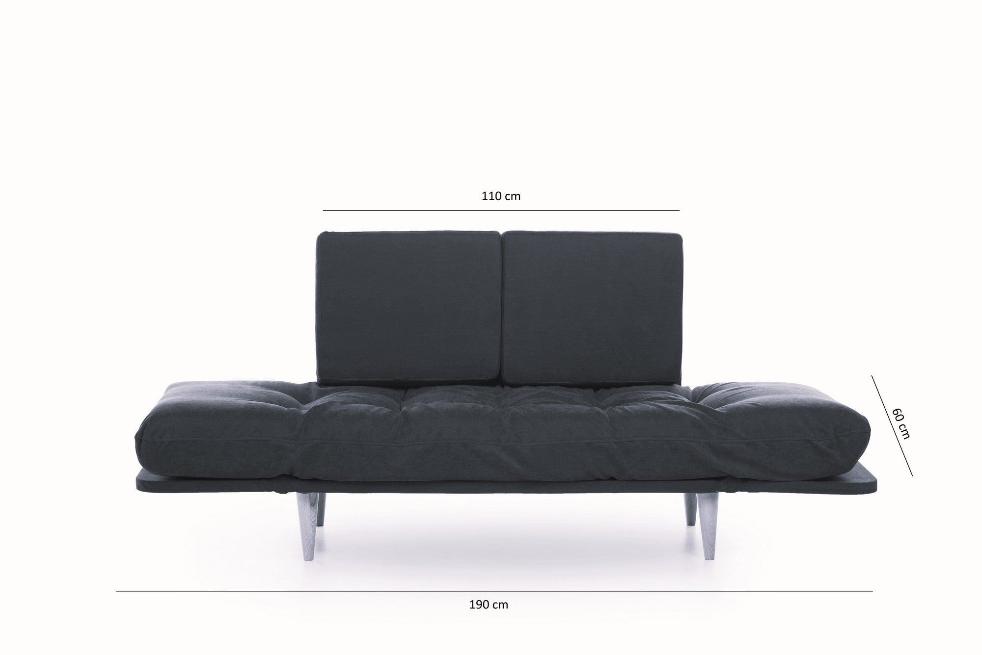 Sofá-cama moderno de 3 lugares, verde petróleo, estrutura 100% metálica, tecido de linho, braços ajustáveis, capacidade de 200 kg, perfeito para espaços de estar elegantes