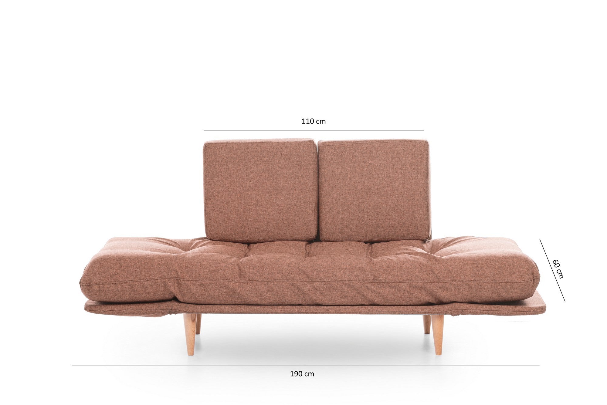 Sofá-cama moderno de 3 lugares, tecido de linho marrom claro, estrutura 100% metálica, braços ajustáveis, molas ensacadas e espuma, capacidade de 200 kg, perfeito para espaços de convivência elegantes