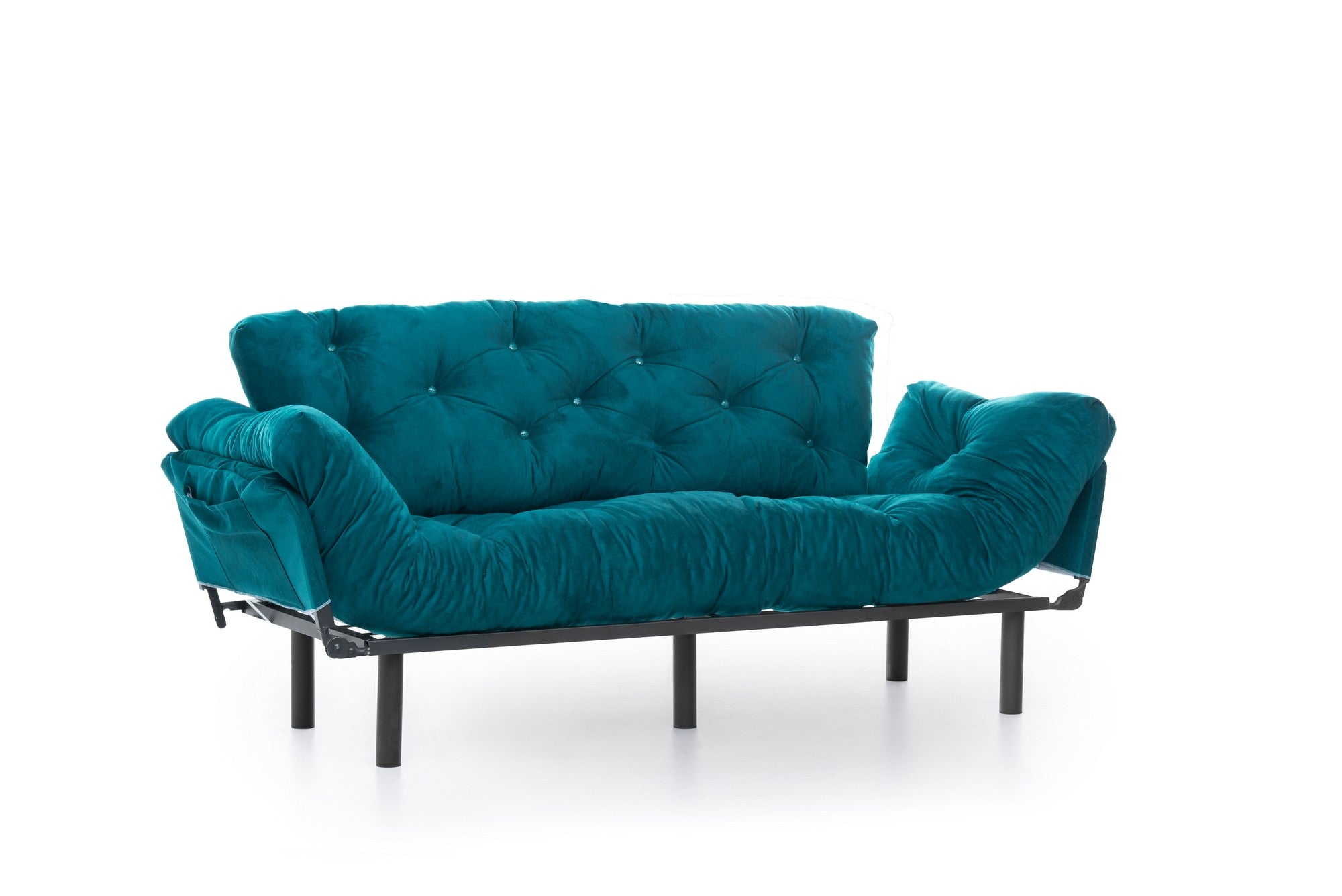 Sofá-cama de 3 lugares-Nitta-Verde Gasolina