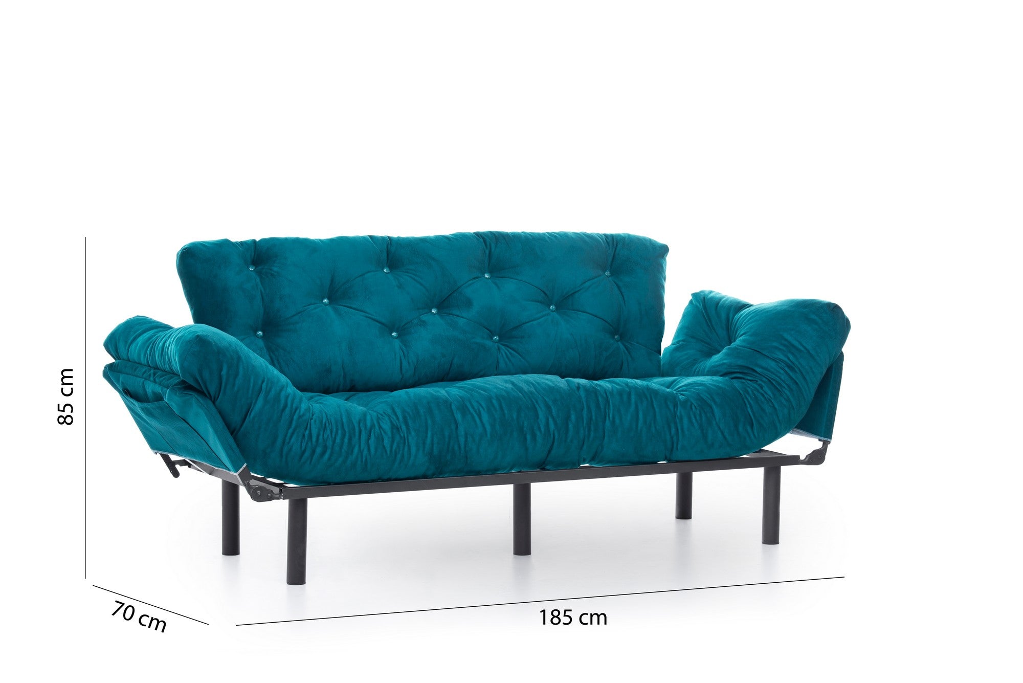 Sofá-cama de 3 lugares-Nitta-Verde Gasolina