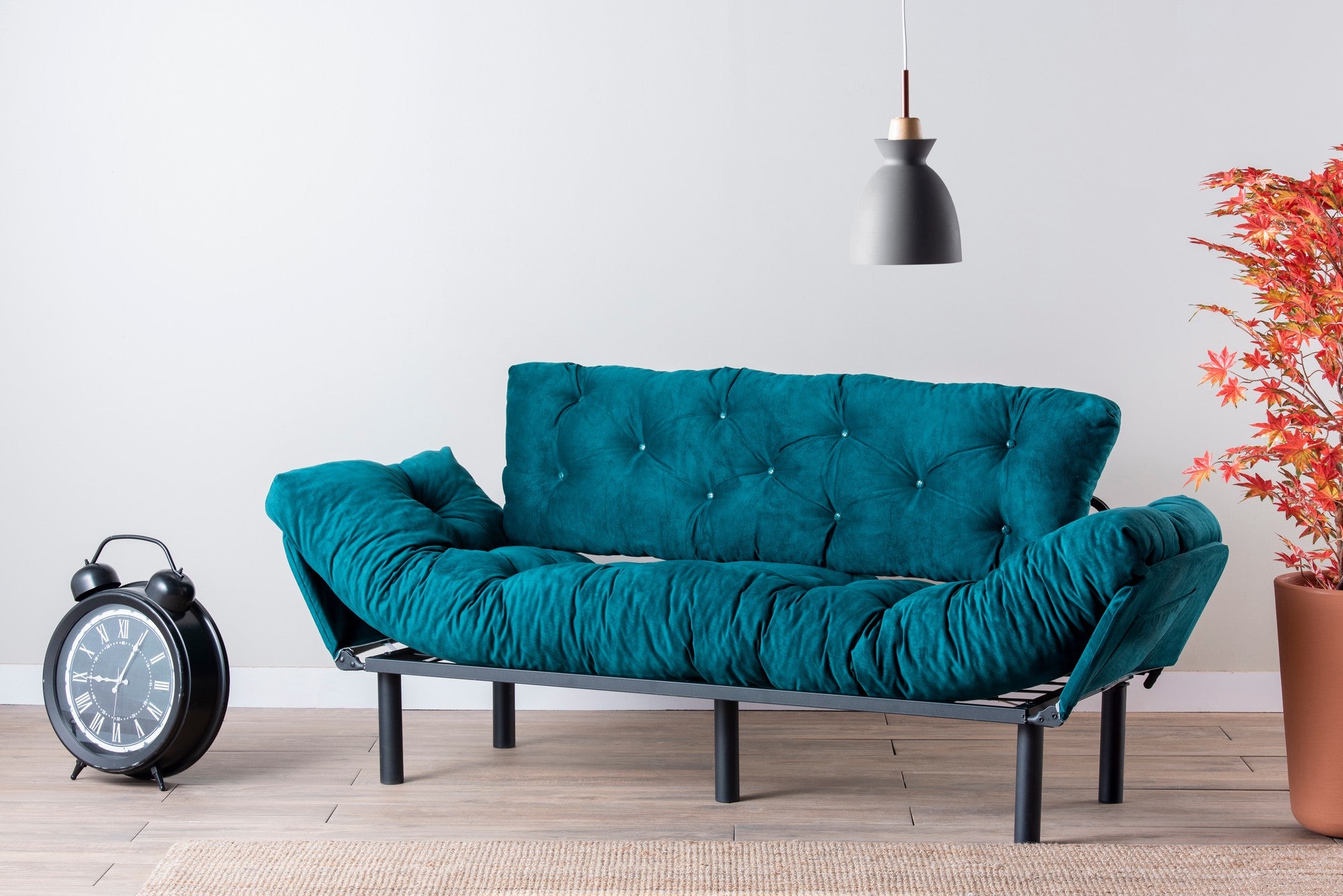 Sofá-cama de 3 lugares-Nitta-Verde Gasolina