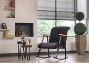 Cadeira de balanço moderna, estrutura de metal preta, 96 cm de altura | Tecido de poliéster com forro de algodão e fácil de limpar | Espuma 18 DNS para maior conforto | Design elegante e durável