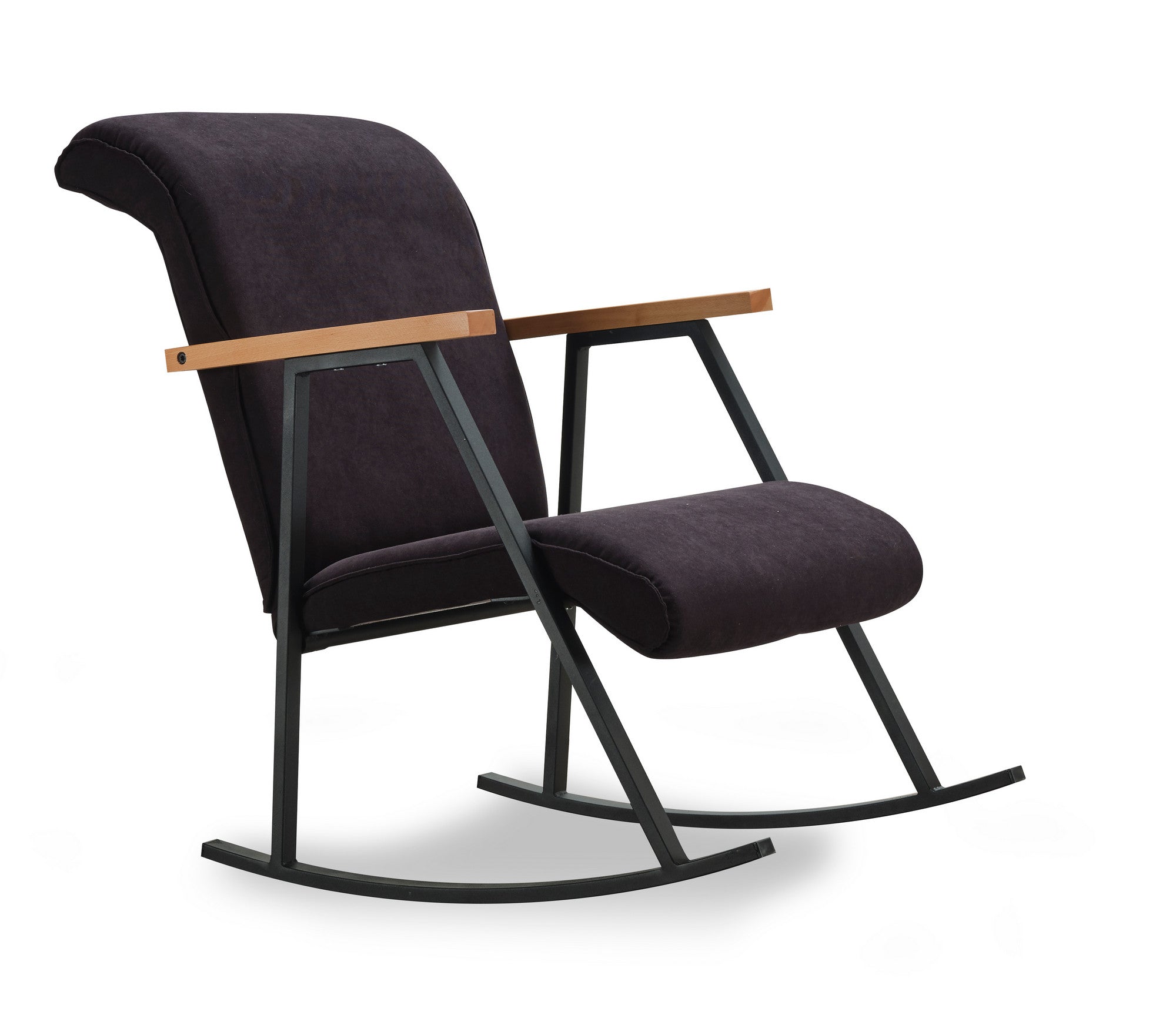 Cadeira de balanço moderna, estrutura de metal preta, 96 cm de altura | Tecido de poliéster com forro de algodão e fácil de limpar | Espuma 18 DNS para maior conforto | Design elegante e durável