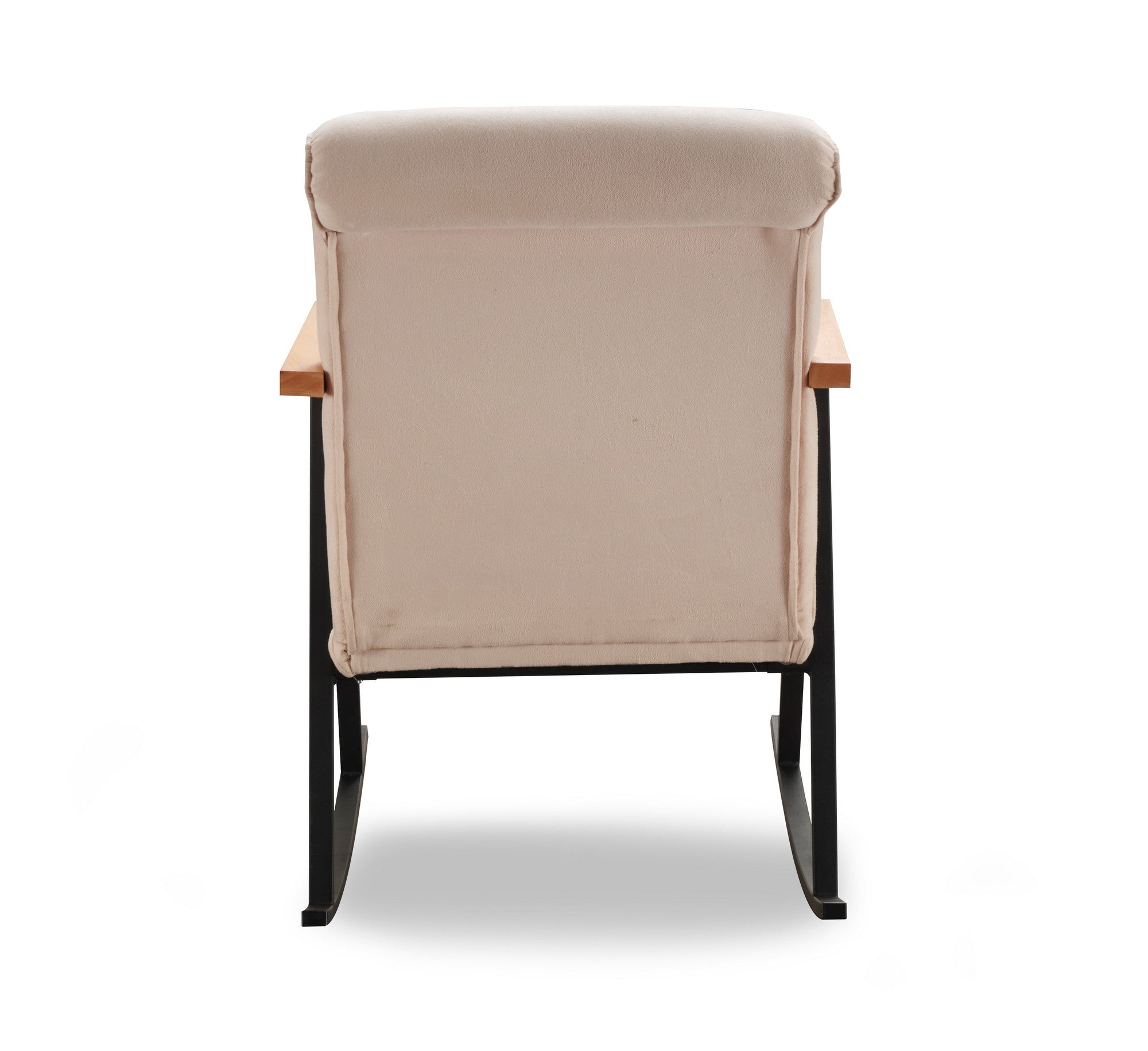 Cadeira de Balanço Moderna, Cor Creme, Estrutura 100% Metal, Tecido Fácil de Limpar, Altura Total de 96 cm, Espuma 18 DNS para Conforto | Design Elegante e Durável para Casa e Hotel
