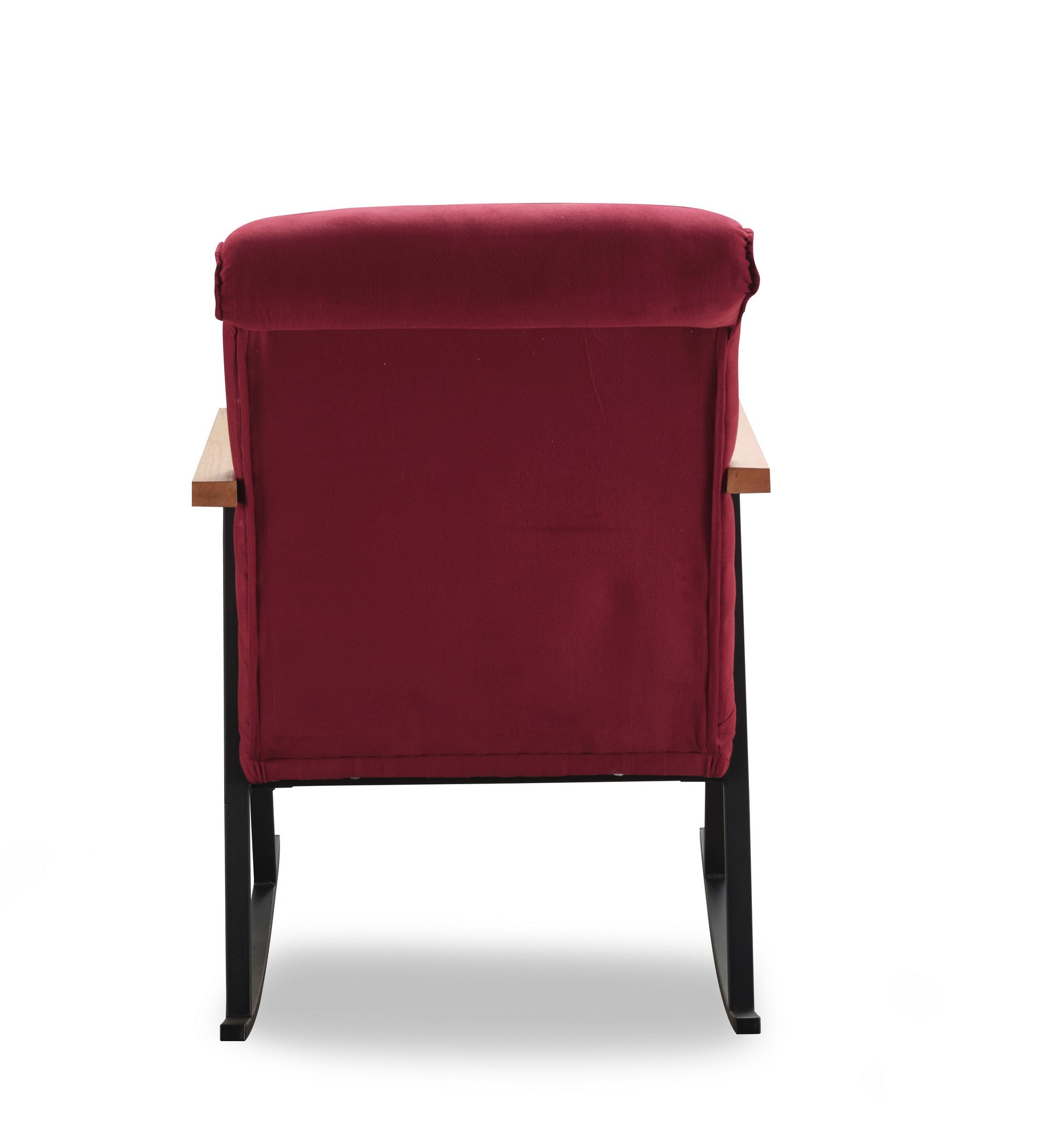 Cadeira de balanço elegante na cor marrom, estrutura 100% metal, forro de algodão fácil de limpar, 96 cm de altura, perfeita para hotéis e residências modernas, design durável