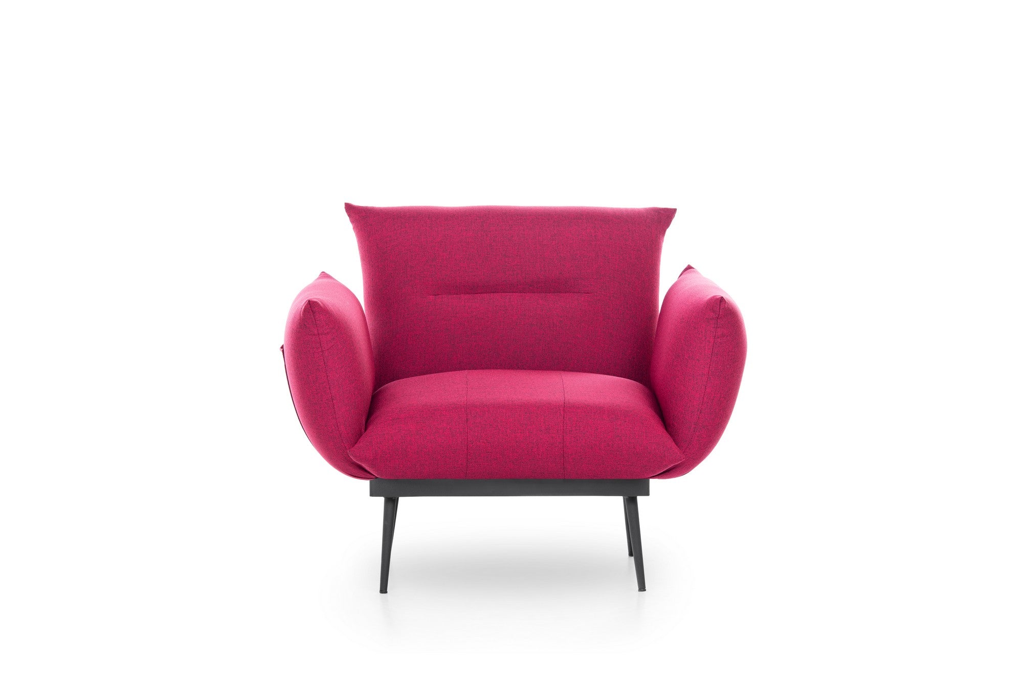 Poltrona moderna com braços – 90 x 95 x 80 cm – vermelho escuro – tecido de linho