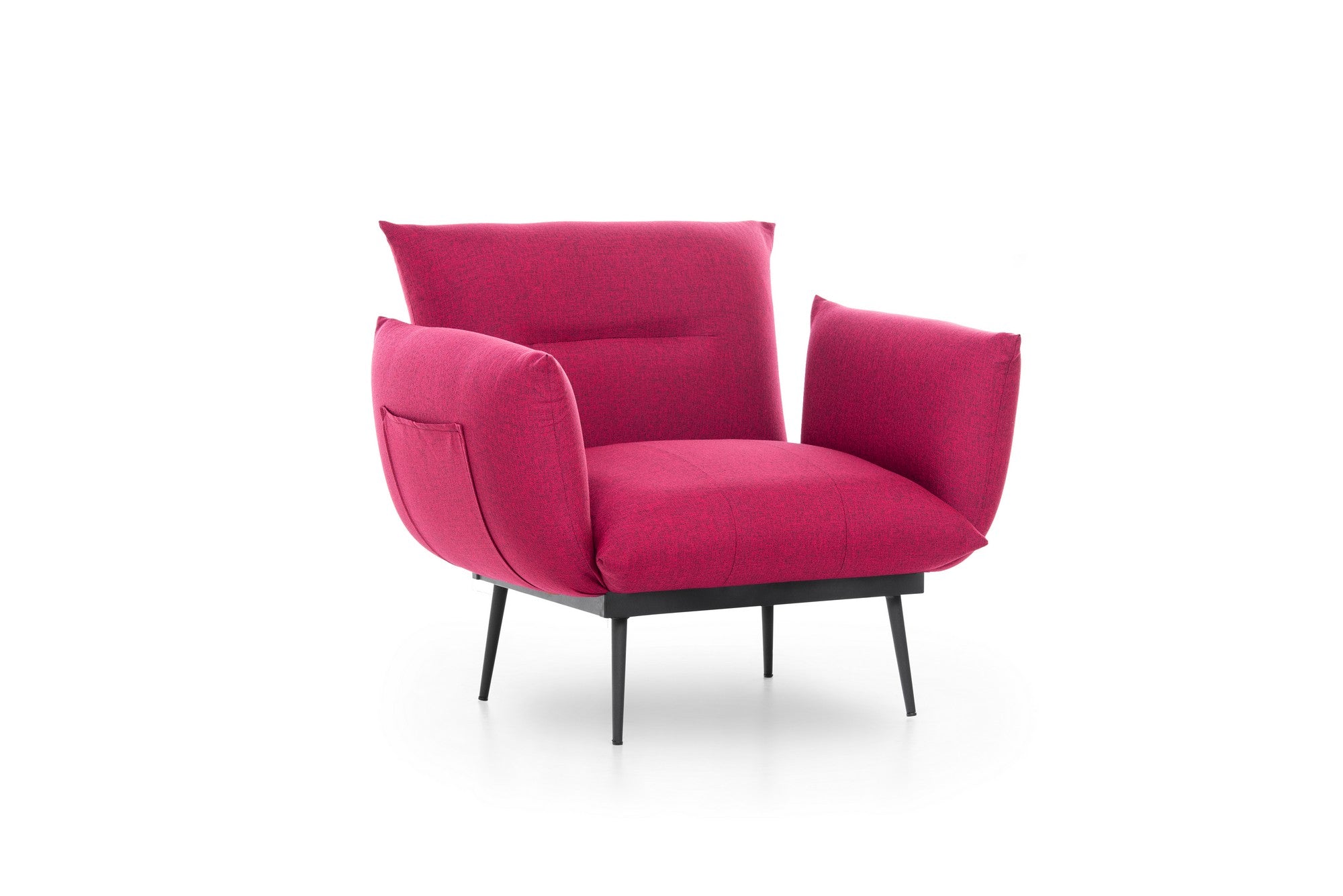 Poltrona moderna com braços – 90 x 95 x 80 cm – vermelho escuro – tecido de linho