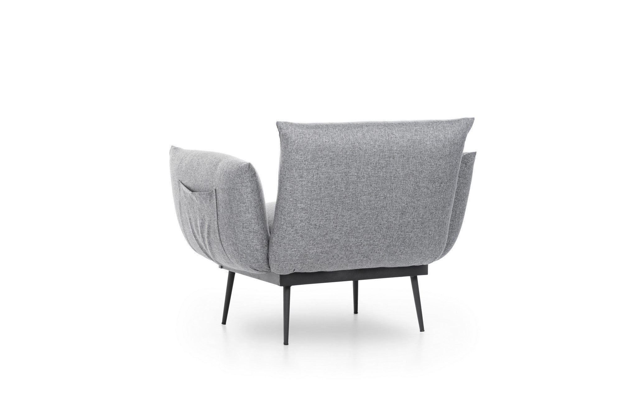 Poltrona moderna – 90 x 95 x 80 cm – Cinza – Tecido de linho