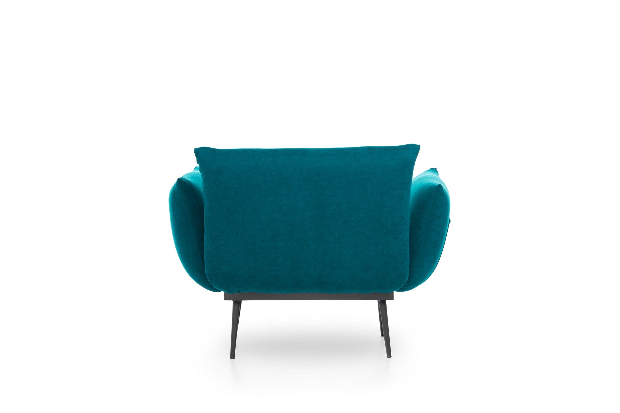 Poltrona moderna – 90 x 95 x 80 cm – Verde petróleo – Tecido de linho