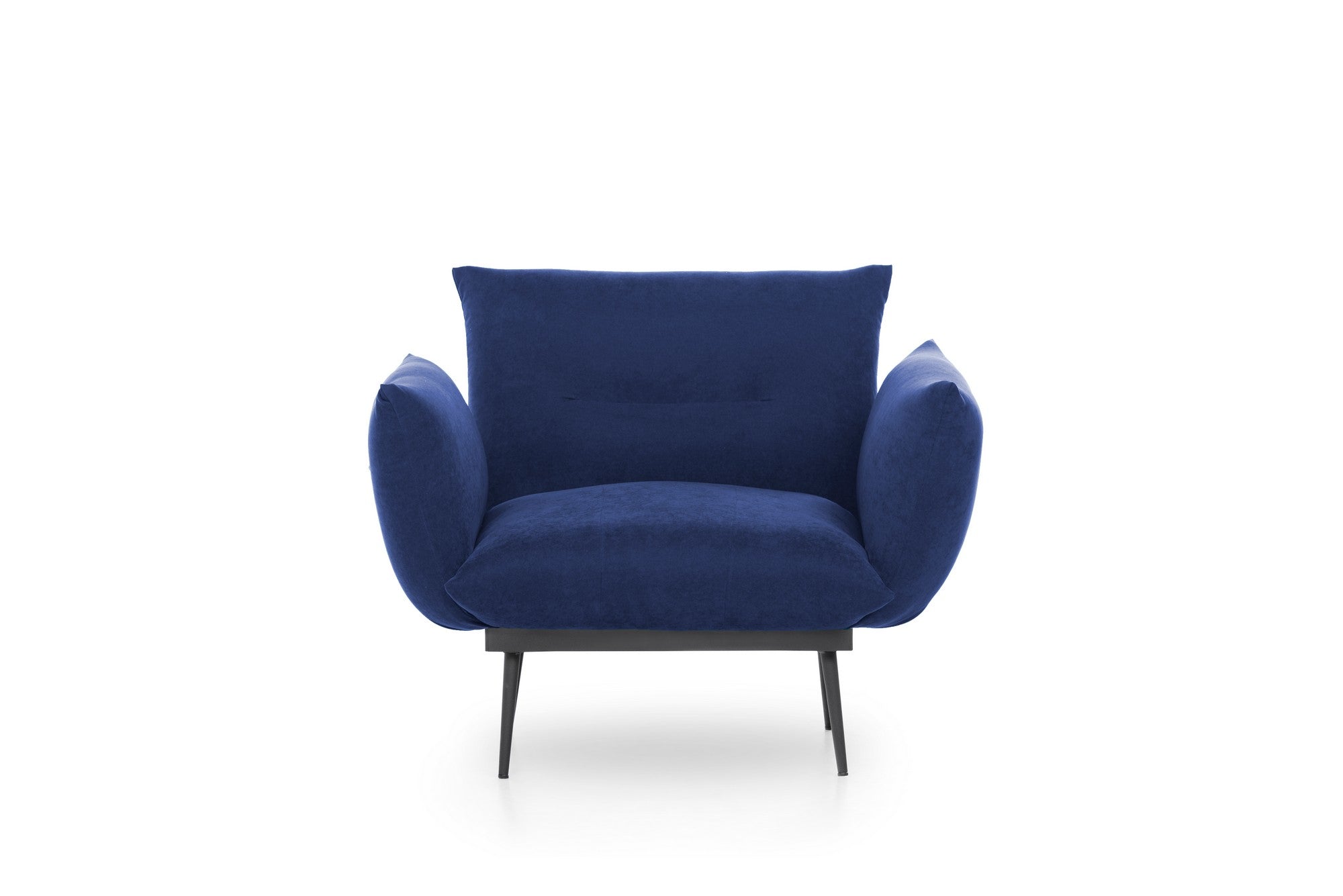 Poltrona moderna – 90 x 95 x 80 cm – azul-marinho – metal