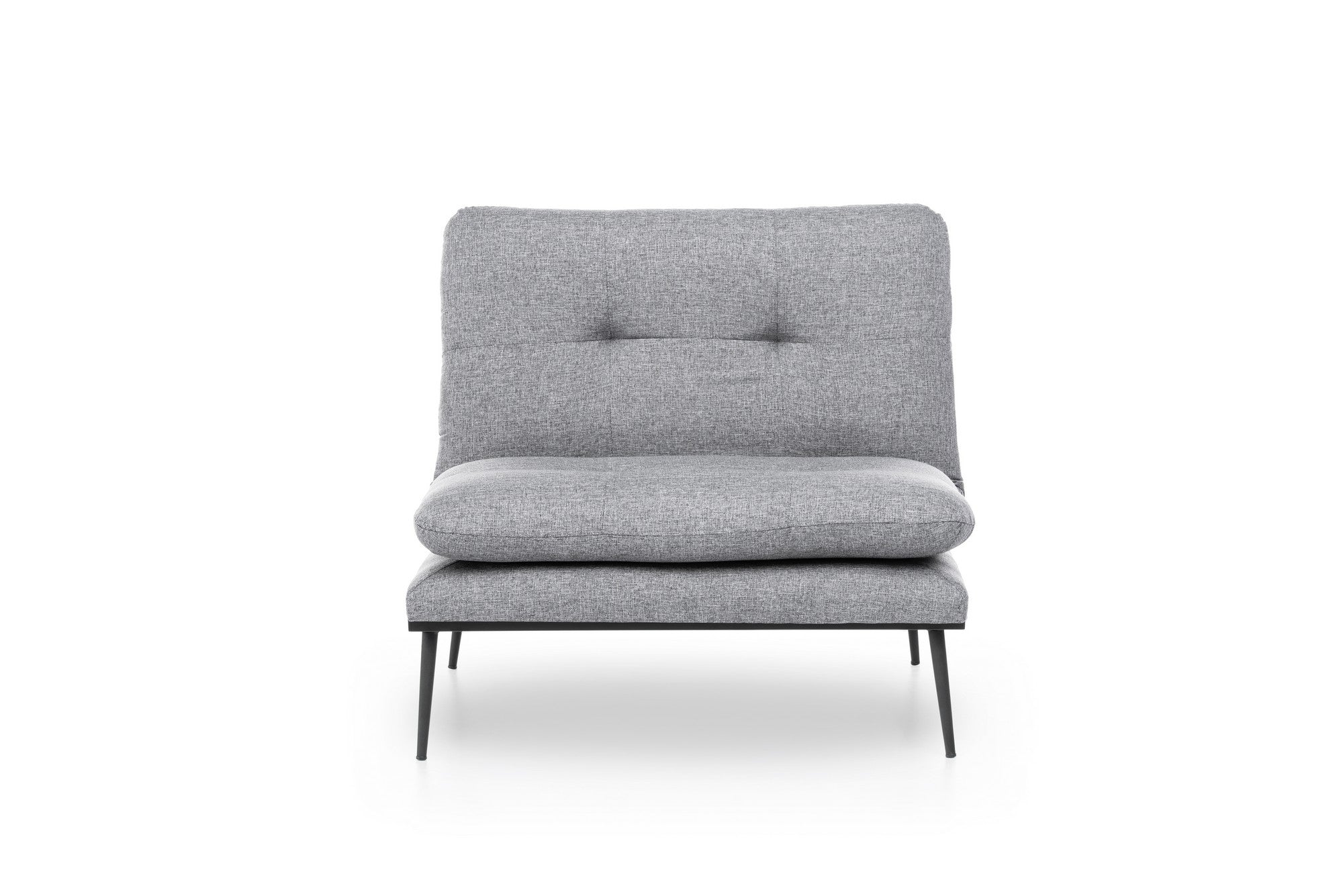 Poltrona moderna com asas – 90 x 95 x 90 cm – cinza – tecido de linho