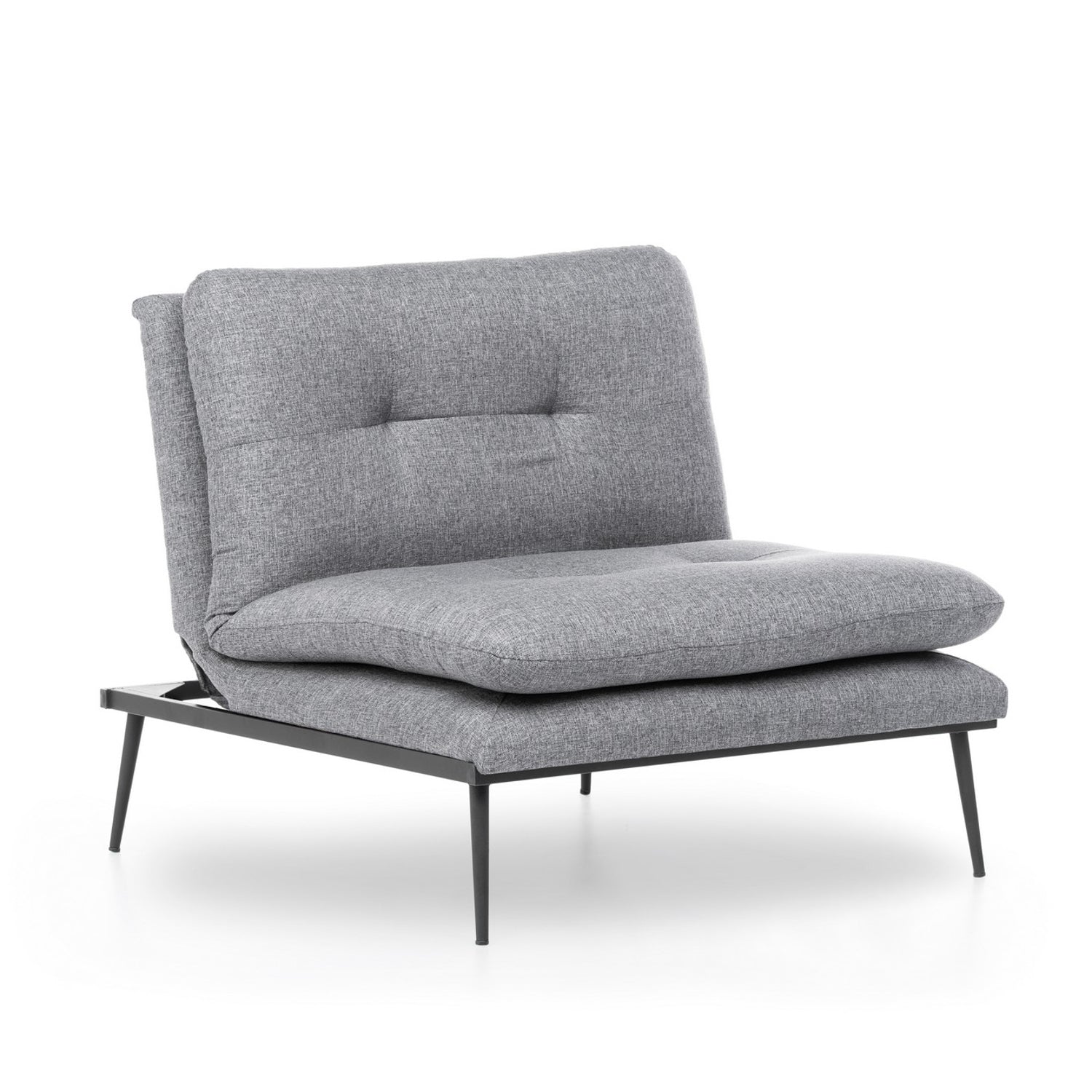 Poltrona moderna com asas – 90 x 95 x 90 cm – cinza – tecido de linho