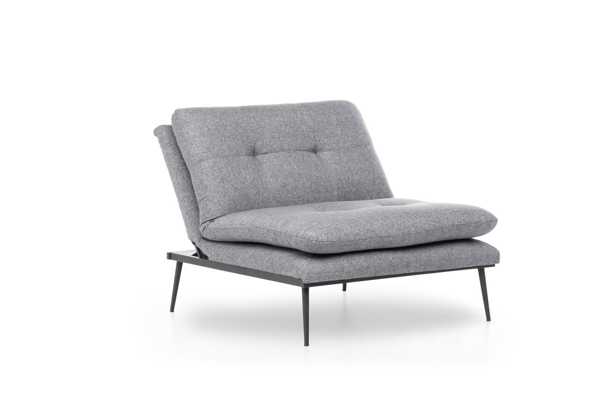 Poltrona moderna com asas – 90 x 95 x 90 cm – cinza – tecido de linho