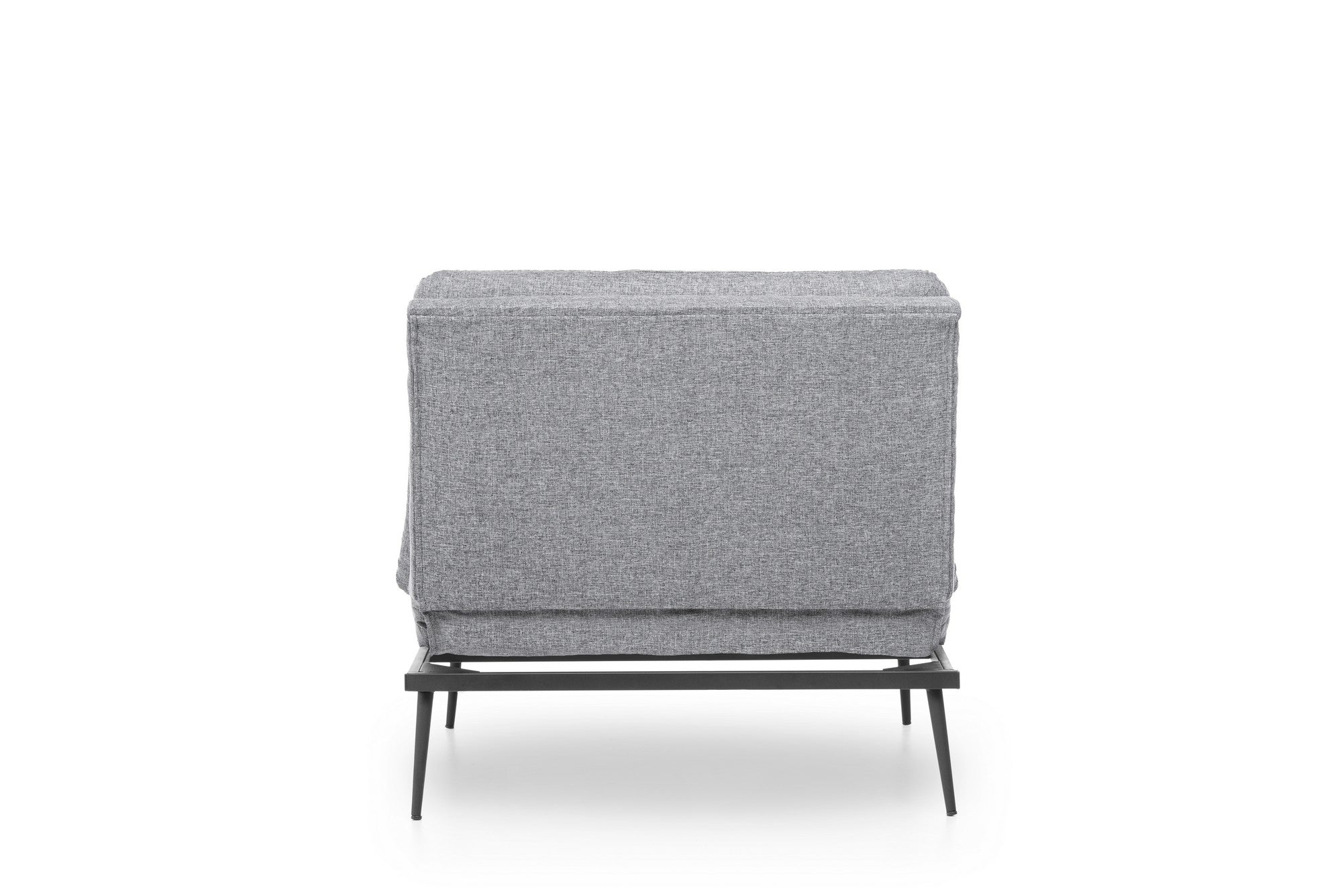 Poltrona moderna com asas – 90 x 95 x 90 cm – cinza – tecido de linho