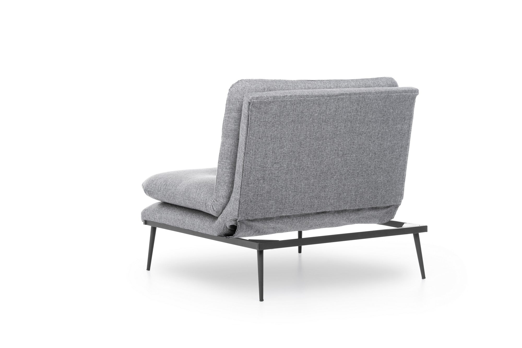 Poltrona moderna com asas – 90 x 95 x 90 cm – cinza – tecido de linho
