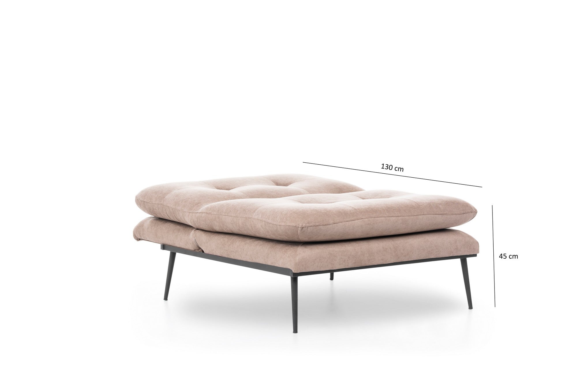 Poltrona moderna – 90x95x90 cm – cor vison – estrutura 100% metal, tecido de linho