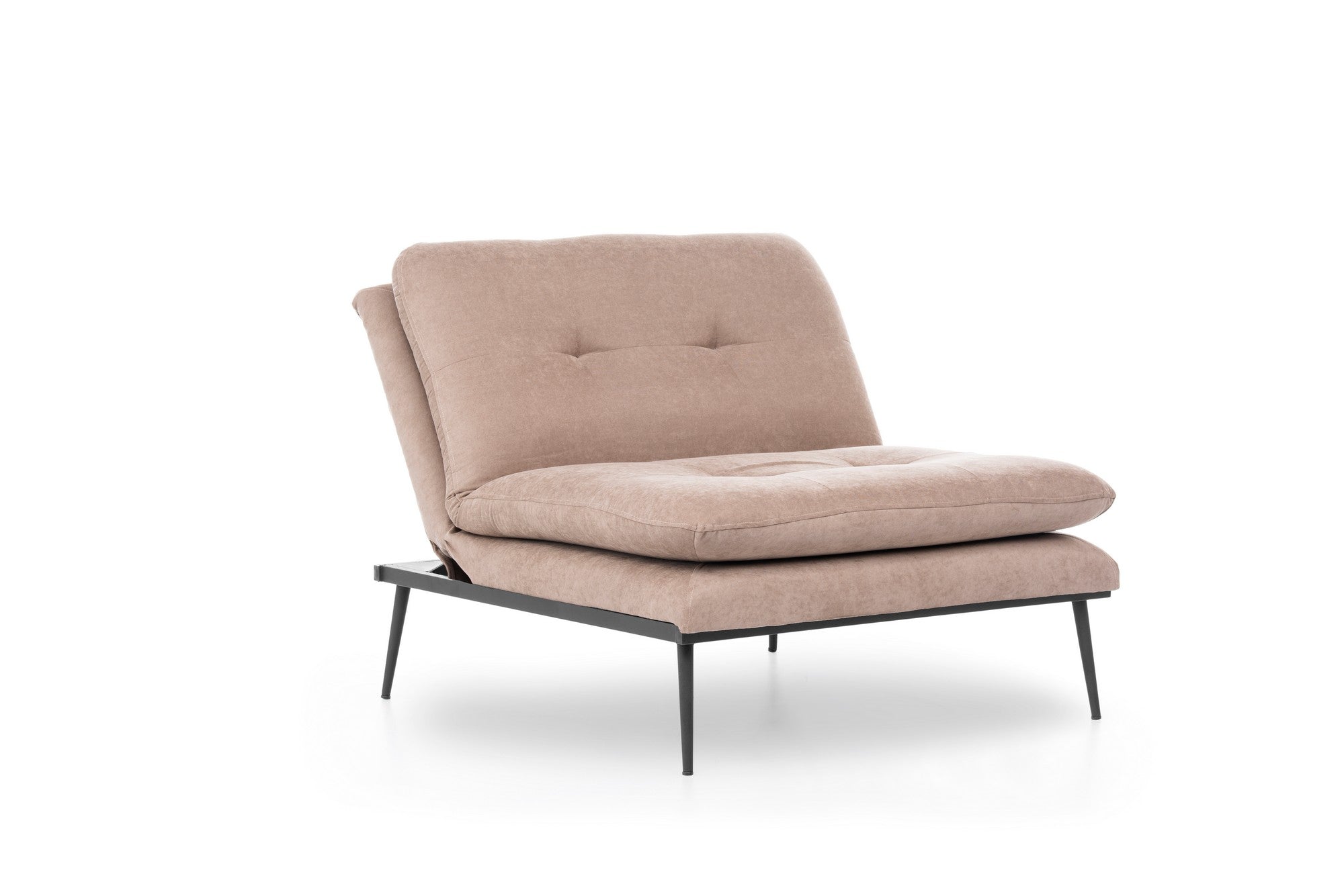 Poltrona moderna – 90x95x90 cm – cor vison – estrutura 100% metal, tecido de linho