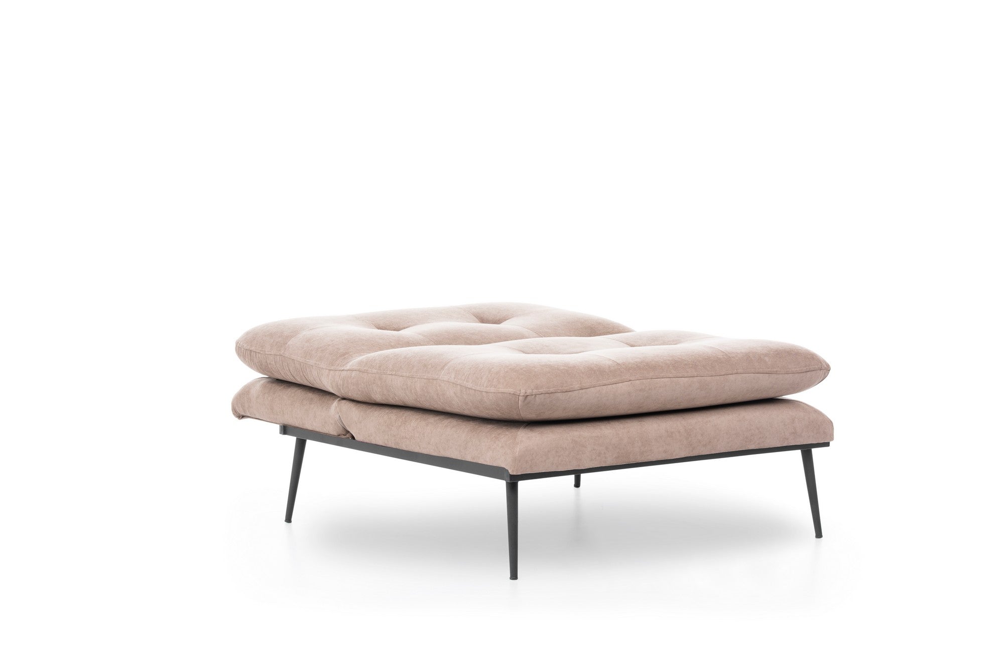 Poltrona moderna – 90x95x90 cm – cor vison – estrutura 100% metal, tecido de linho