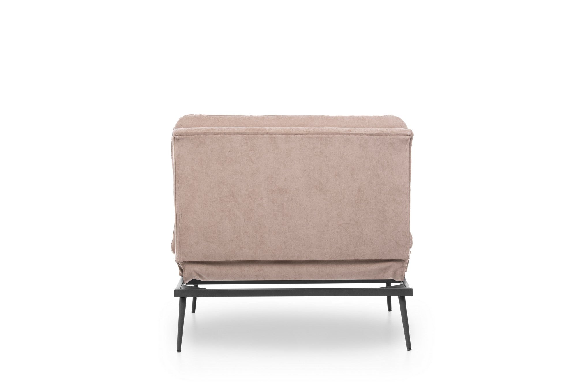 Poltrona moderna – 90x95x90 cm – cor vison – estrutura 100% metal, tecido de linho