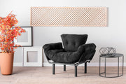 Poltrona moderna – 95 x 85 x 70 cm – preta – metal