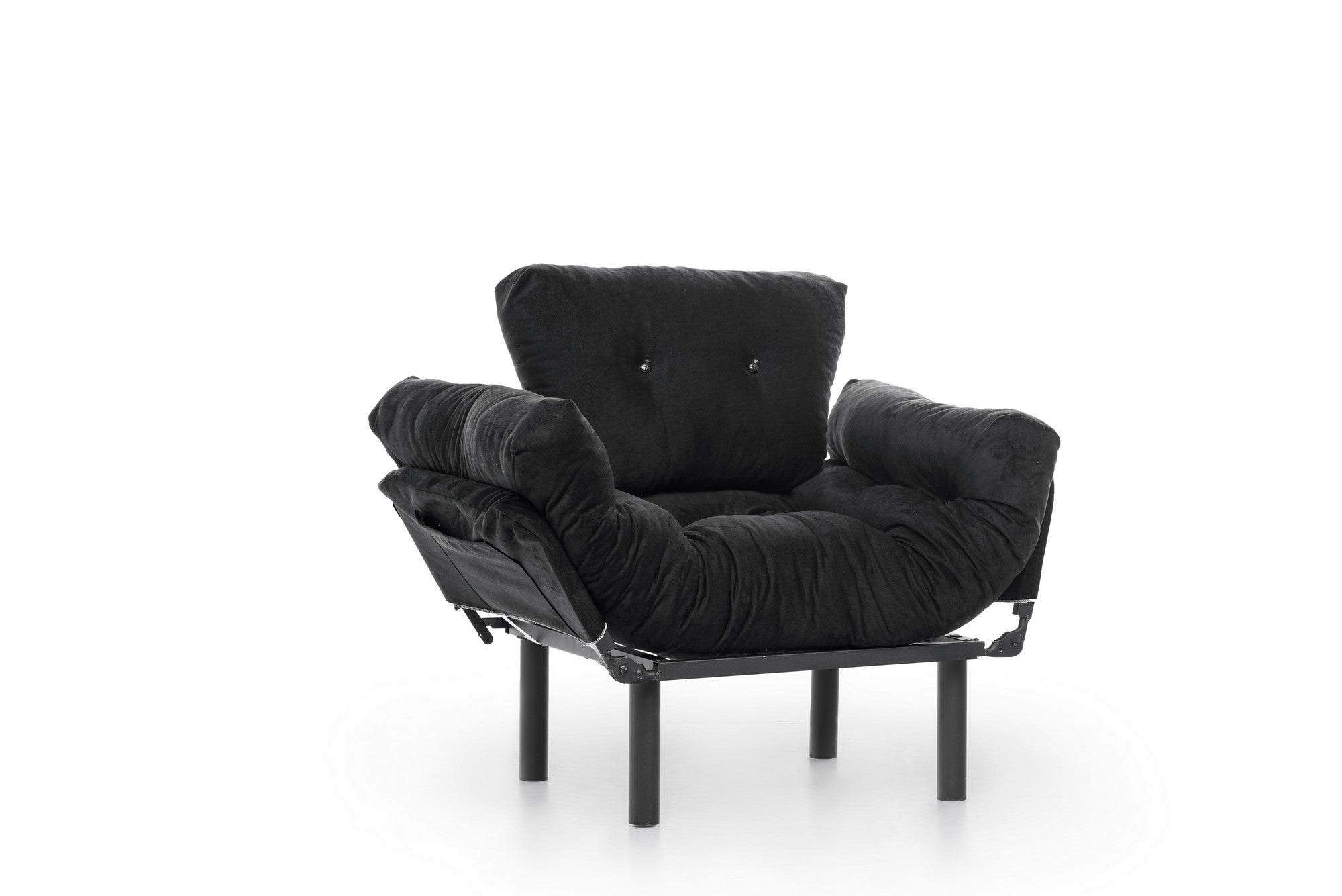 Poltrona moderna – 95 x 85 x 70 cm – preta – metal