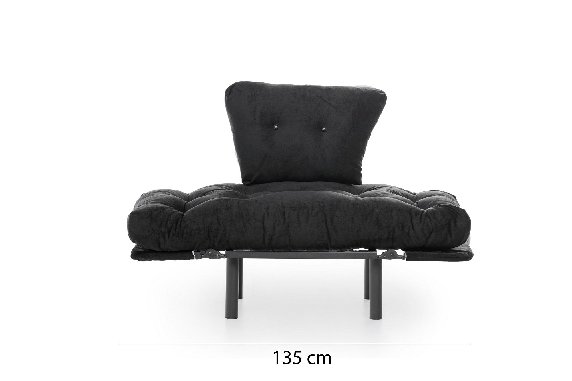 Poltrona moderna – 95 x 85 x 70 cm – preta – metal