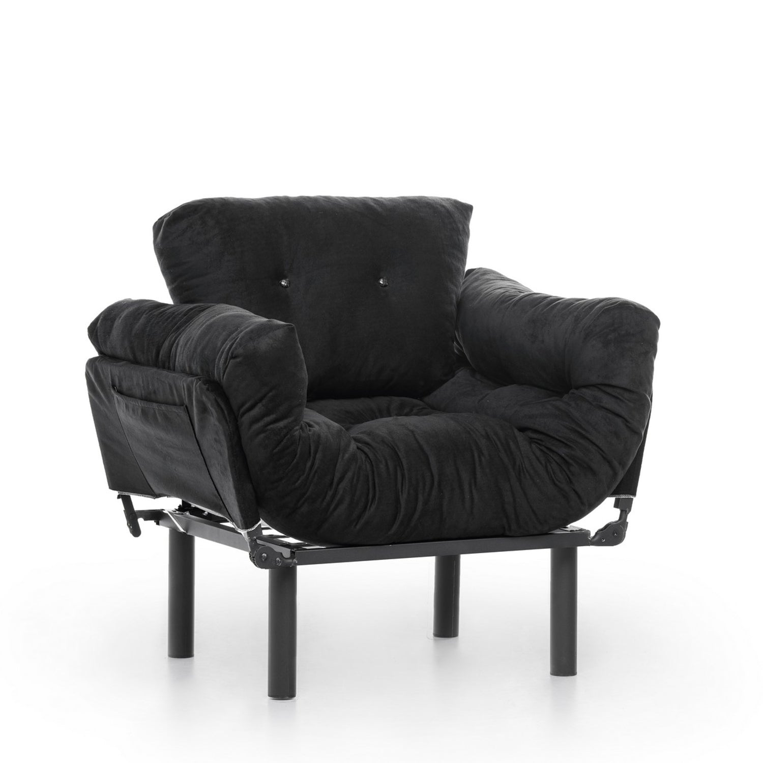 Poltrona moderna – 95 x 85 x 70 cm – preta – metal
