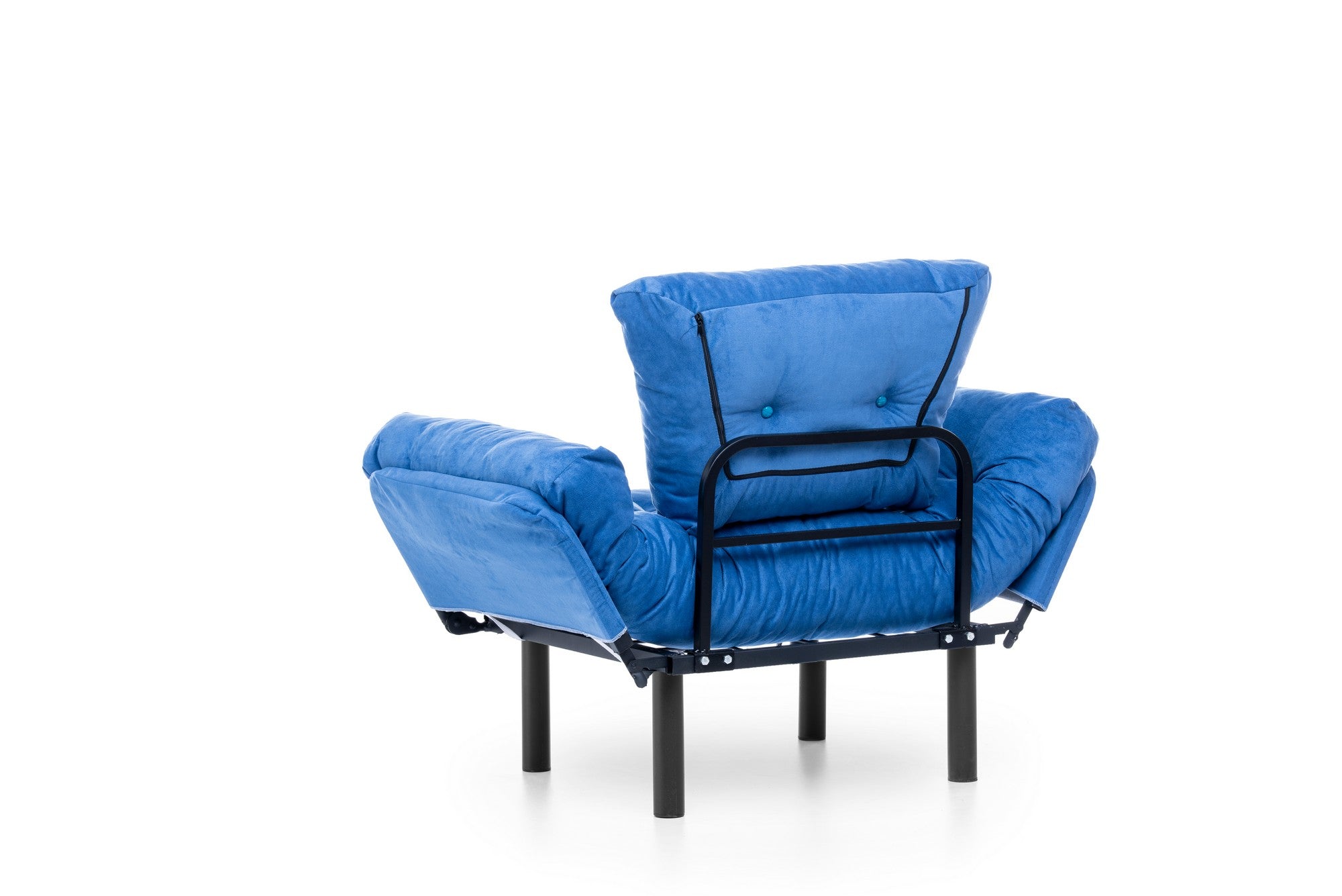 Poltrona moderna com asas – 95 x 85 x 70 cm – azul – tecido de poliéster