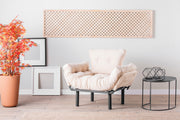 Poltrona moderna – 95 x 85 x 70 cm – Creme – Poliéster