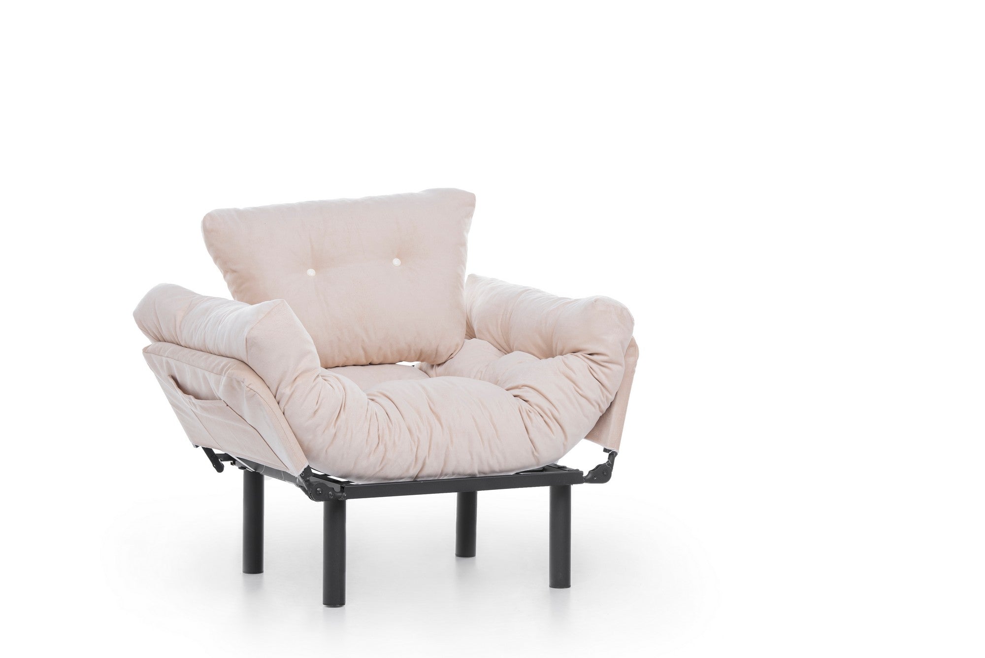 Poltrona moderna – 95 x 85 x 70 cm – Creme – Poliéster