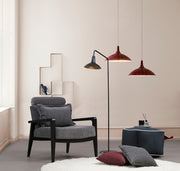 Poltrona moderna – 77x90x84 cm – cinza – madeira de faia