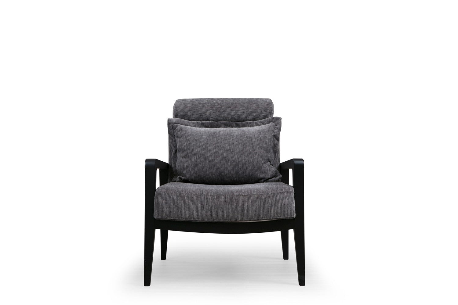 Poltrona moderna – 77x90x84 cm – cinza – madeira de faia
