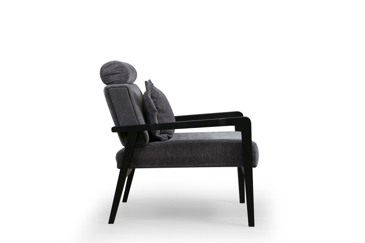 Poltrona moderna – 77x90x84 cm – cinza – madeira de faia