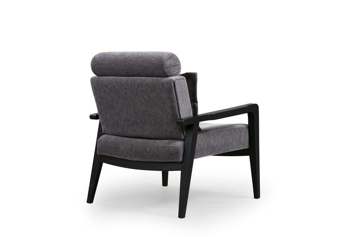 Poltrona moderna – 77x90x84 cm – cinza – madeira de faia