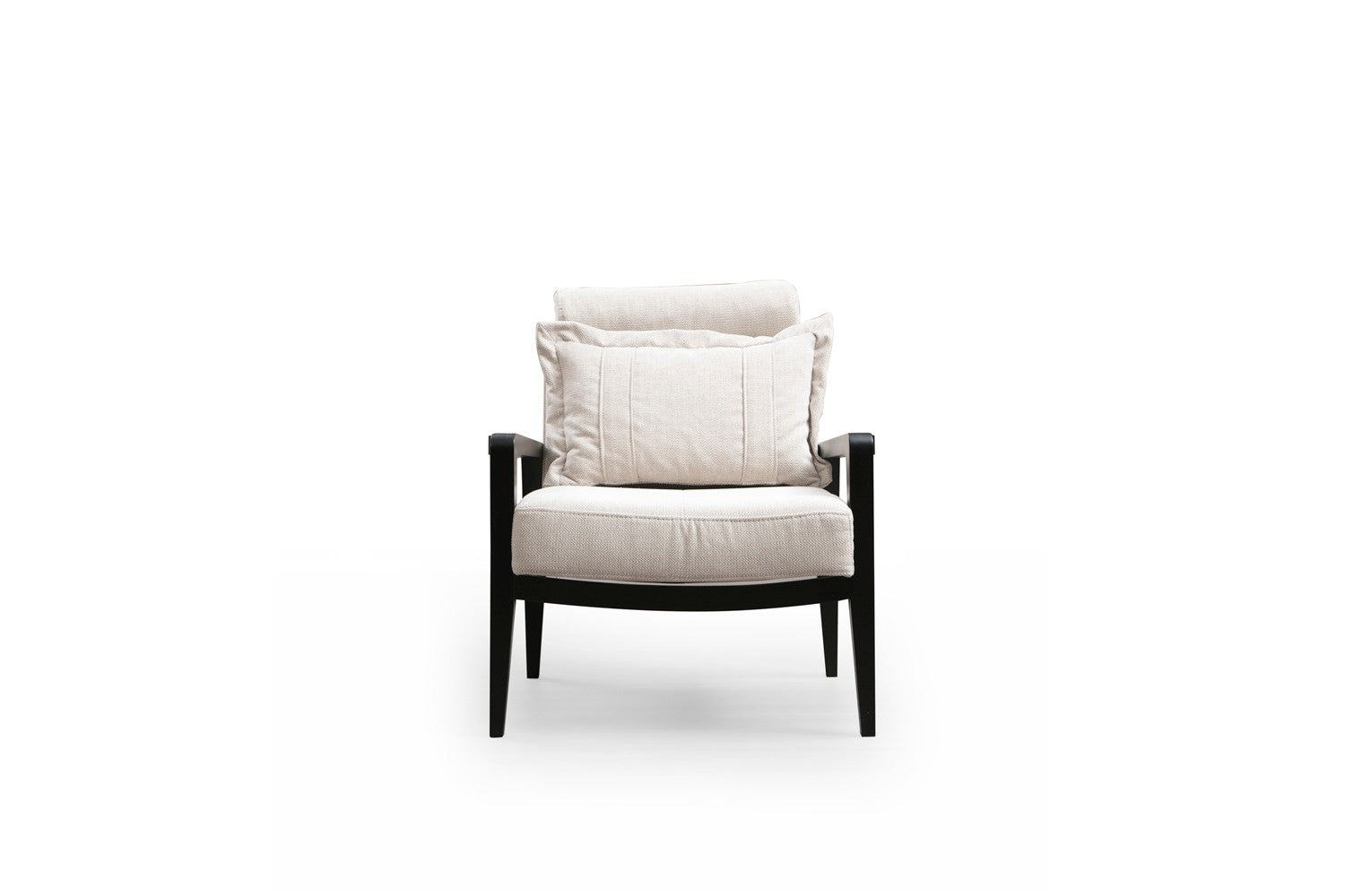 Poltrona moderna – 77x90x84 cm – creme – madeira de faia