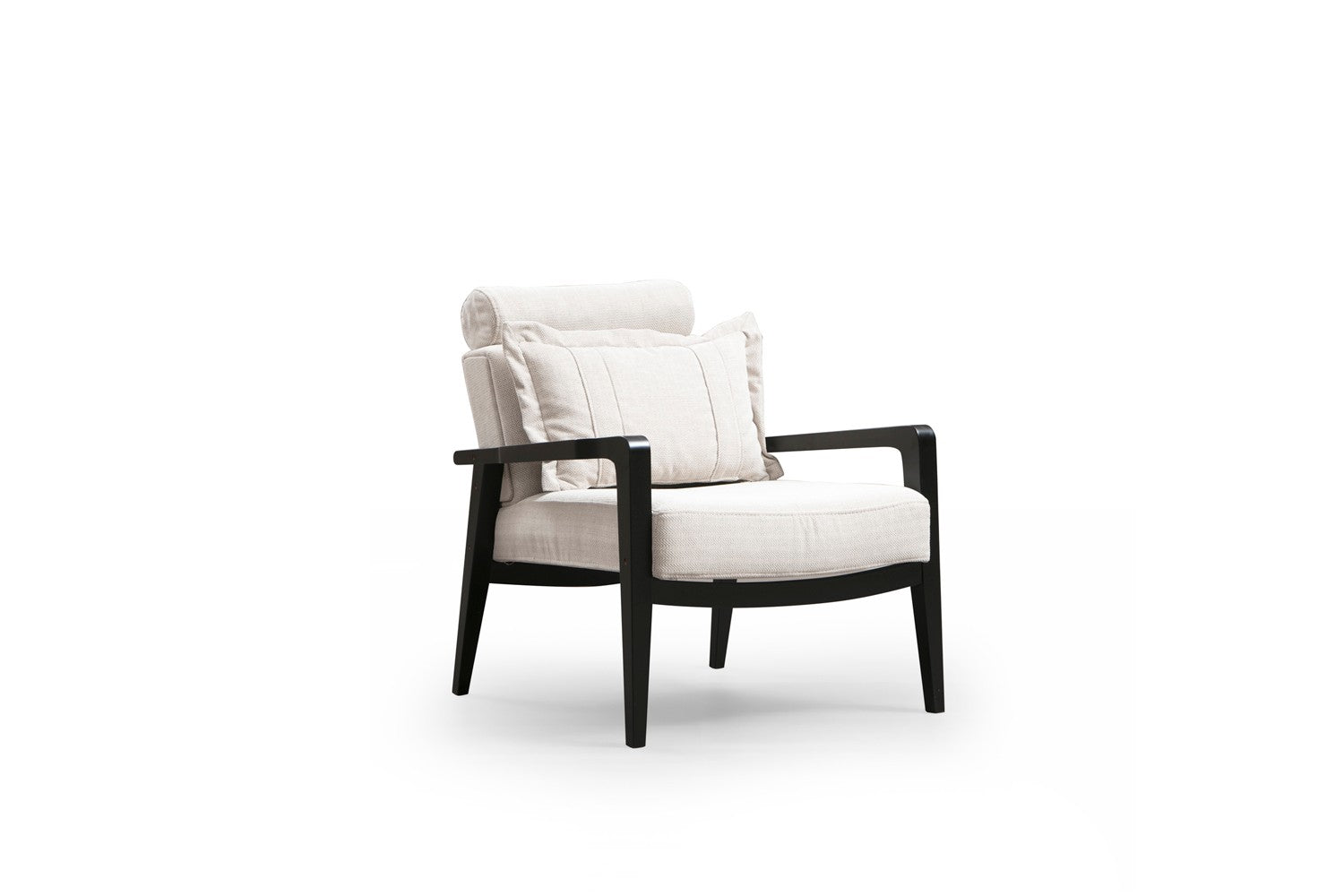 Poltrona moderna – 77x90x84 cm – creme – madeira de faia