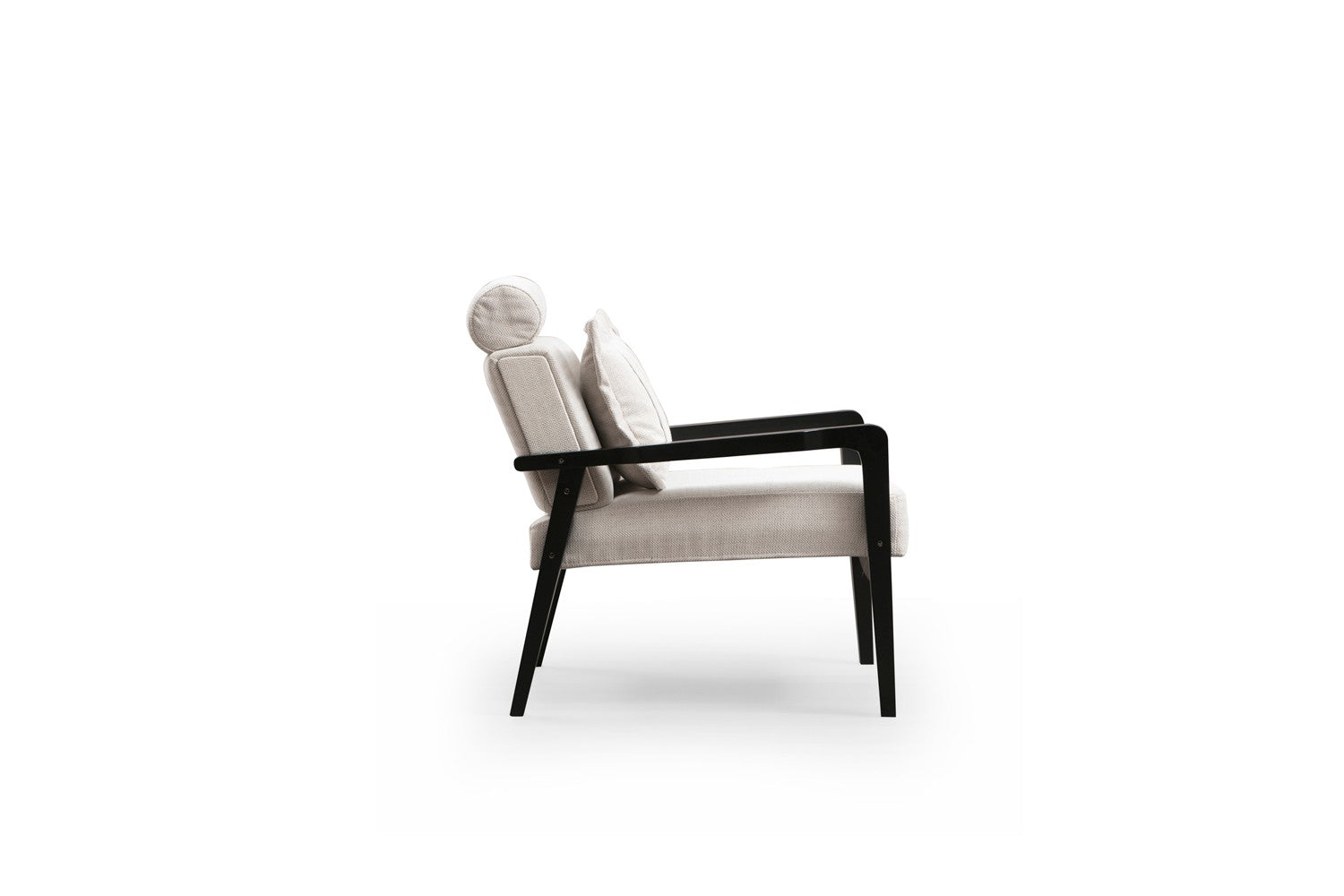 Poltrona moderna – 77x90x84 cm – creme – madeira de faia