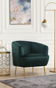 Poltrona – 83x75x72 cm – Verde – Madeira de Faia, Aglomerado, Poliéster, Metal