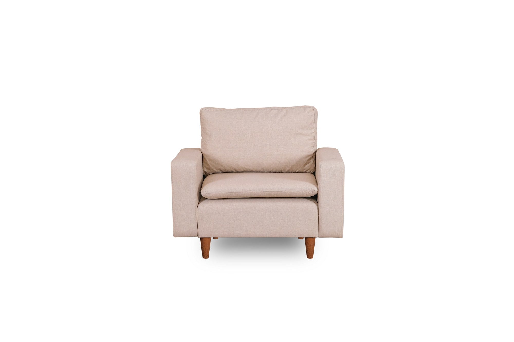 Poltrona Elegante, Cor Creme, Estrutura 100% Metal, Tecido 100% Poliéster | Profundidade do Assento: 52 cm, Largura: 75 cm, Altura: 46 cm | Conforto e Estilo para Sala de Estar
