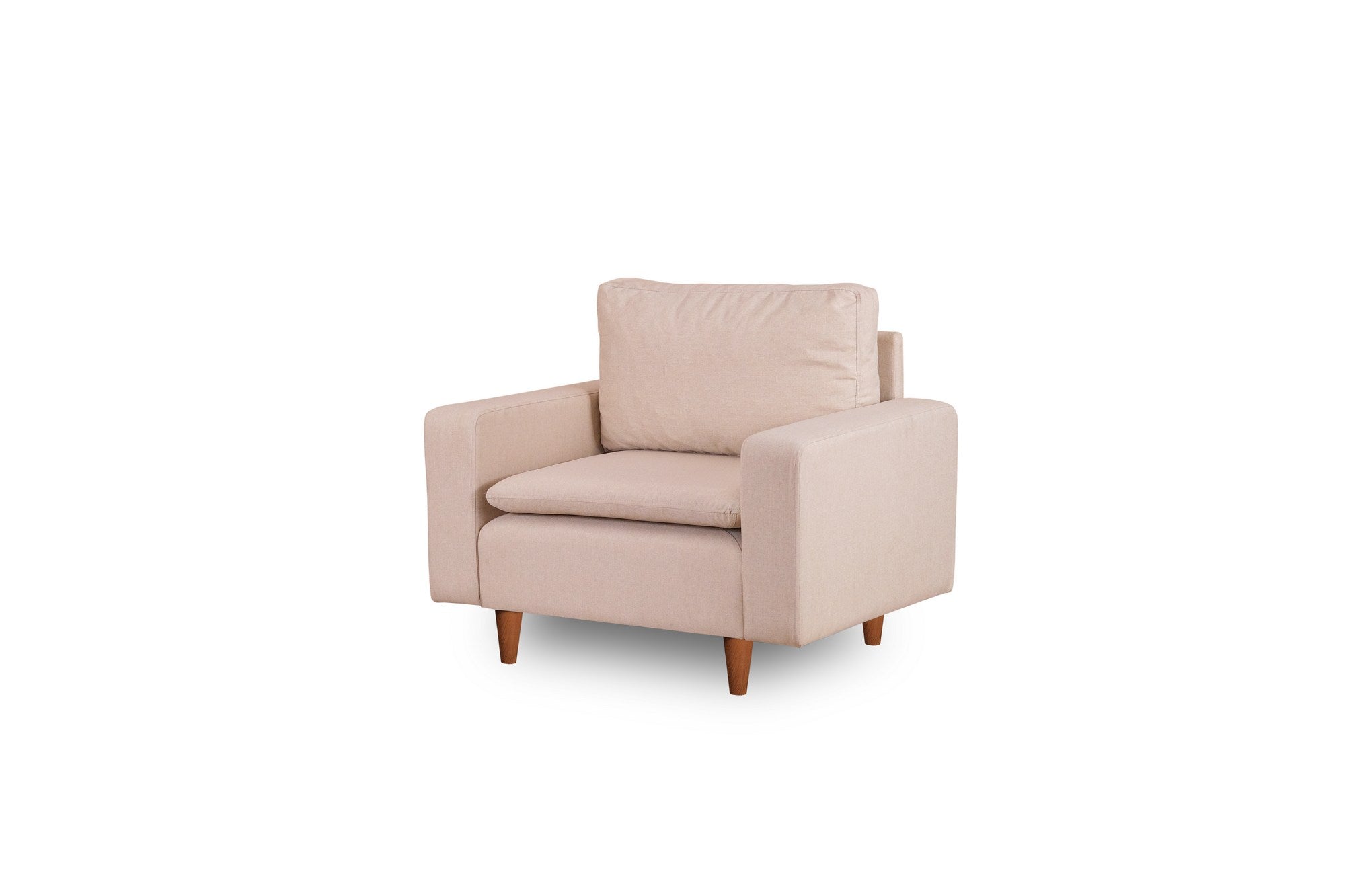 Poltrona Elegante, Cor Creme, Estrutura 100% Metal, Tecido 100% Poliéster | Profundidade do Assento: 52 cm, Largura: 75 cm, Altura: 46 cm | Conforto e Estilo para Sala de Estar