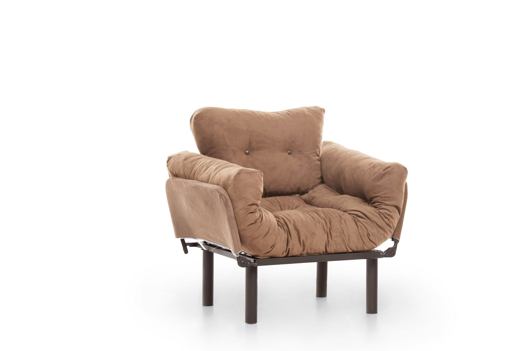 Poltrona – 95 x 85 x 70 cm – Castanho Claro – Metal e Poliéster
