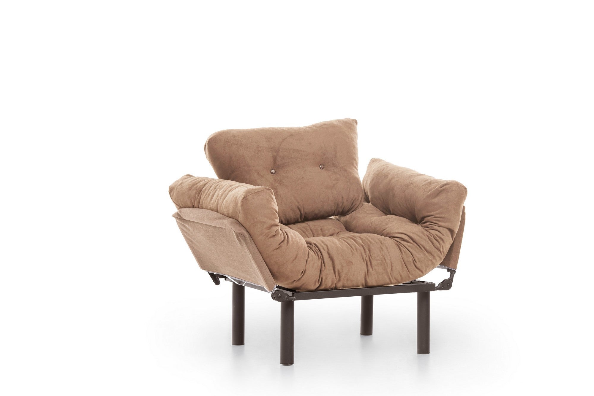 Poltrona – 95 x 85 x 70 cm – Castanho Claro – Metal e Poliéster