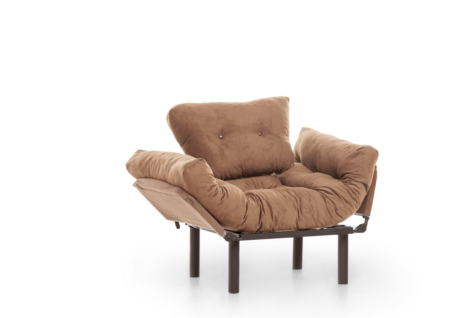 Poltrona – 95 x 85 x 70 cm – Castanho Claro – Metal e Poliéster