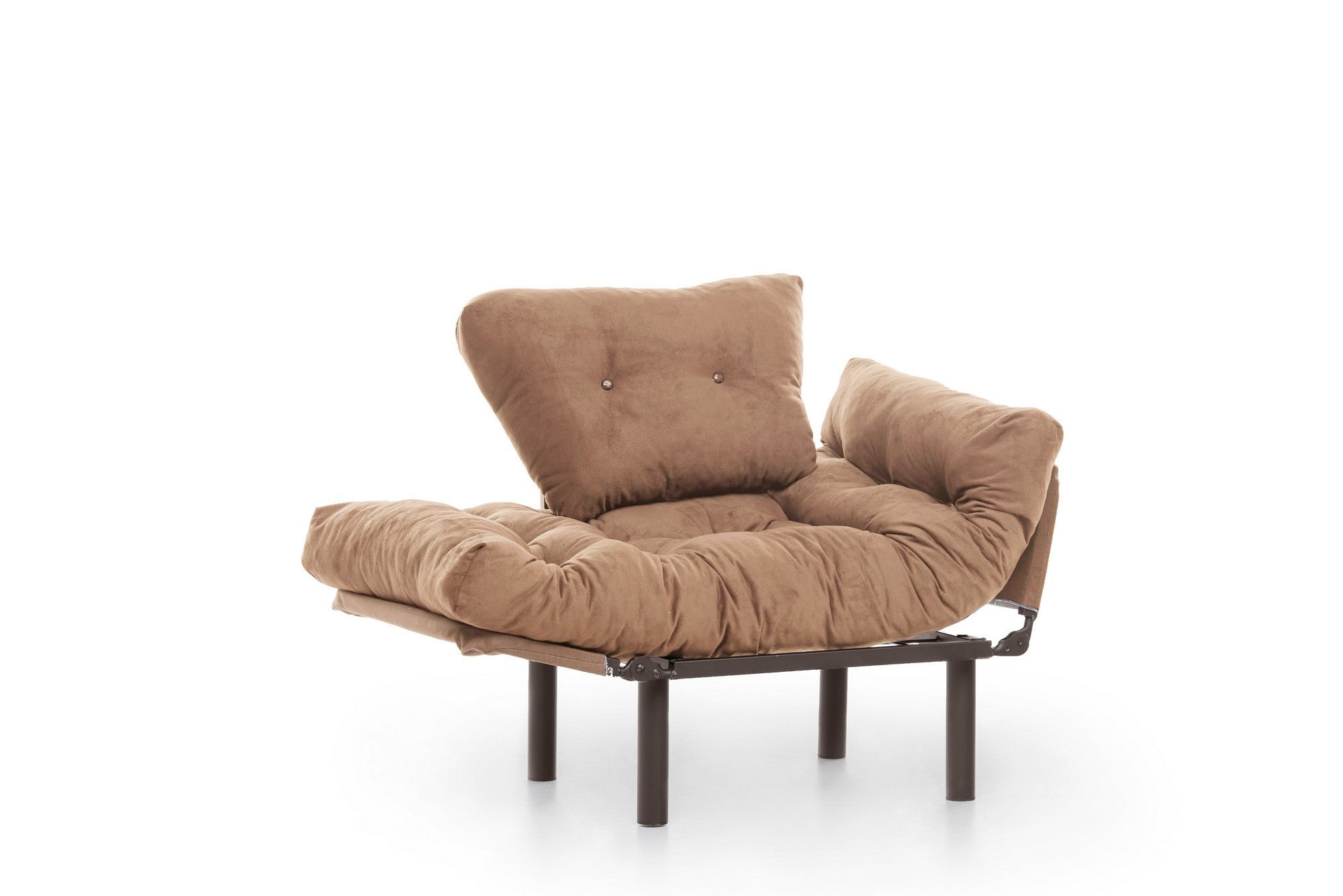 Poltrona – 95 x 85 x 70 cm – Castanho Claro – Metal e Poliéster