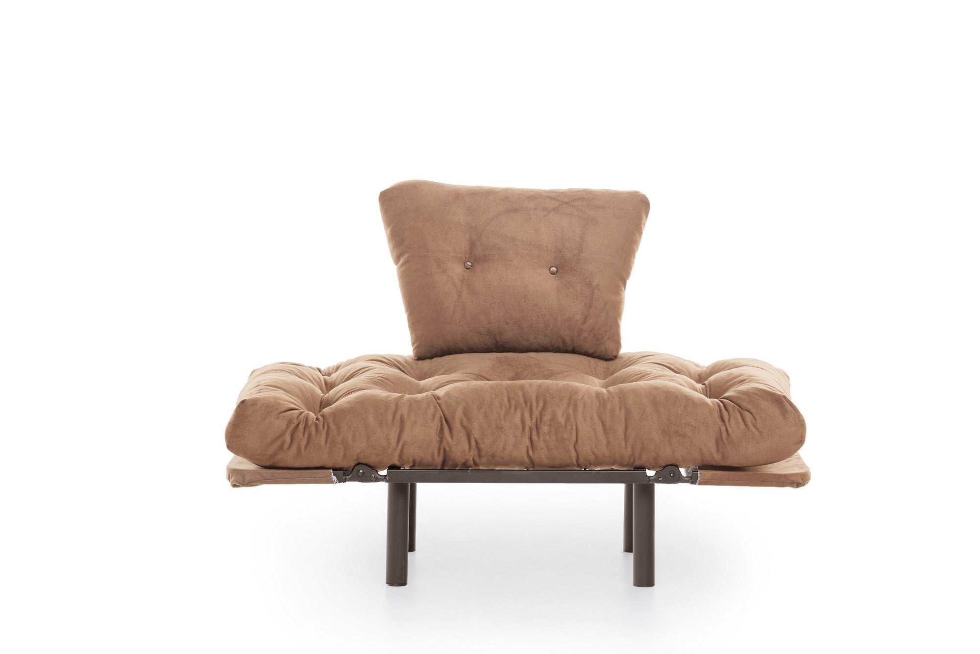 Poltrona – 95 x 85 x 70 cm – Castanho Claro – Metal e Poliéster
