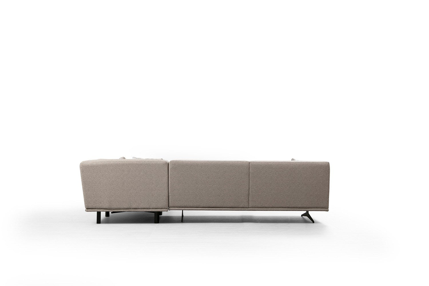 Sofá de canto elegante, bege, 302 x 80 x 302 cm | Estrutura em madeira de faia e aglomerado, 100% poliéster, espuma cinza macia e molas ensacadas | Design industrial moderno