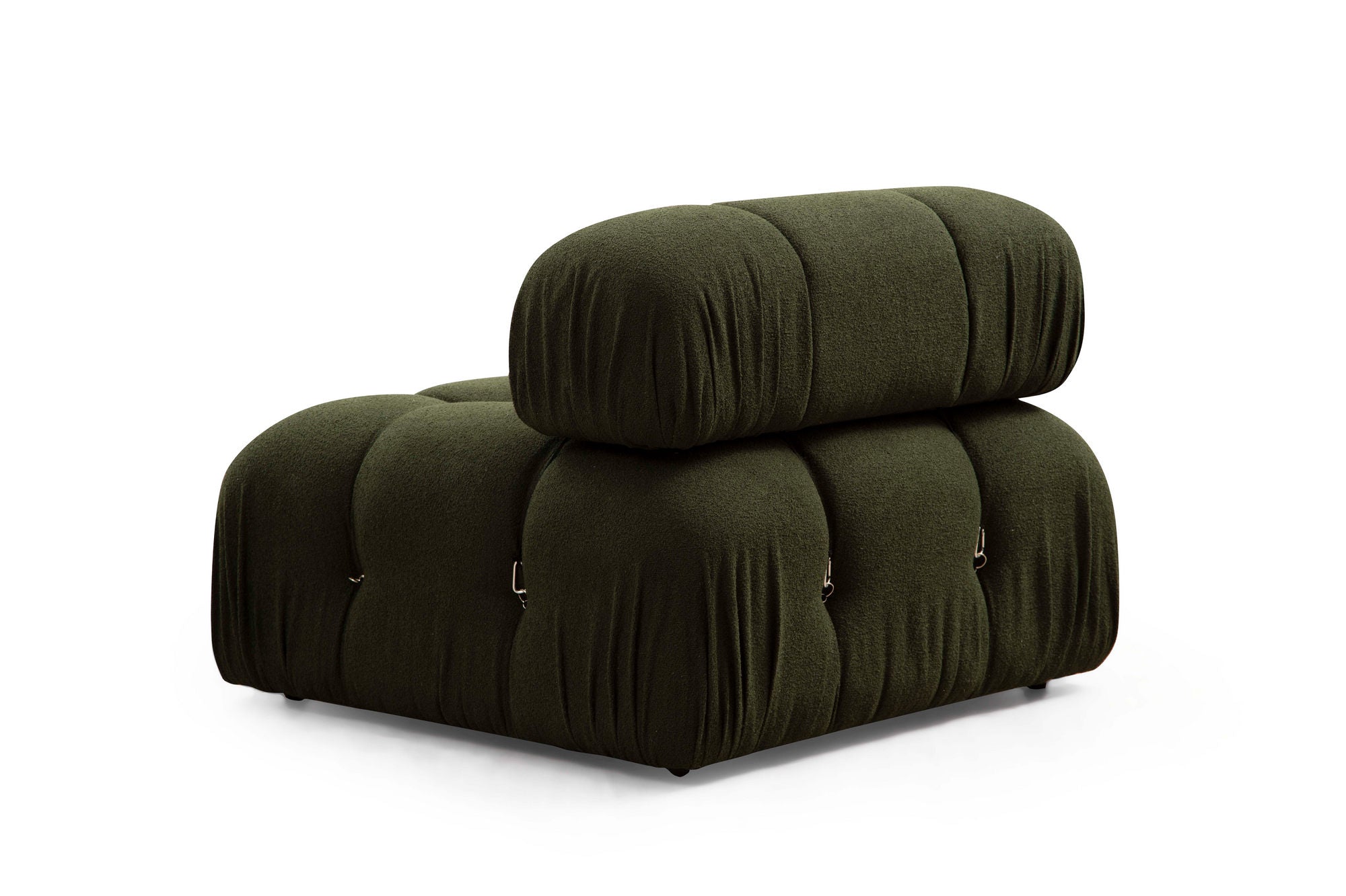 Sofá de canto elegante e verde, 288x190x95 cm | Estrutura em madeira de faia e aglomerado, 100% poliéster, encosto e braço removíveis | Perfeito para decoração escandinava e hoteleira